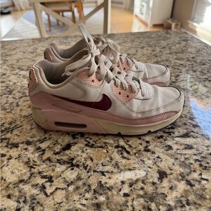Nike Air Max 90 Leather GS in the 'Pink Foam' colorway - 5.5y